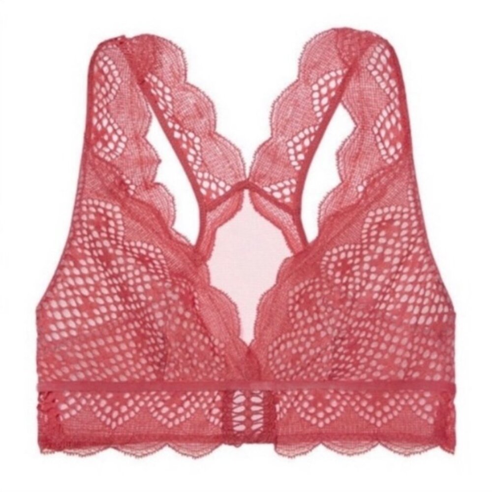 Victoria Secret | Pink Lace Mesh Very Sexy Bralette | Size Large - Picture 3 of 12